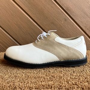 Reebok Golf Shoes Mens White and Tan size 8
